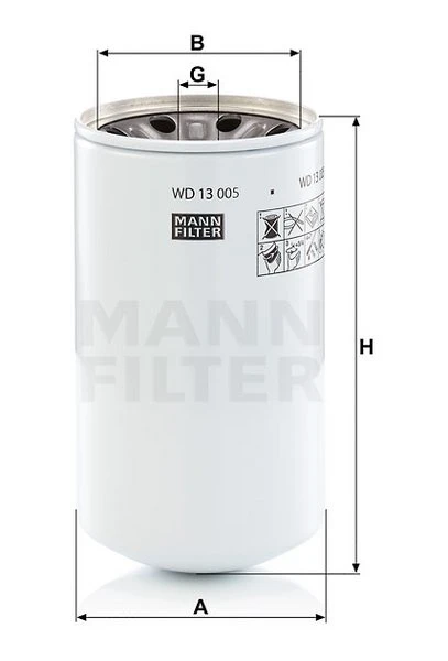 Filter hydrauliky MANN FILTER WD 13 005 x