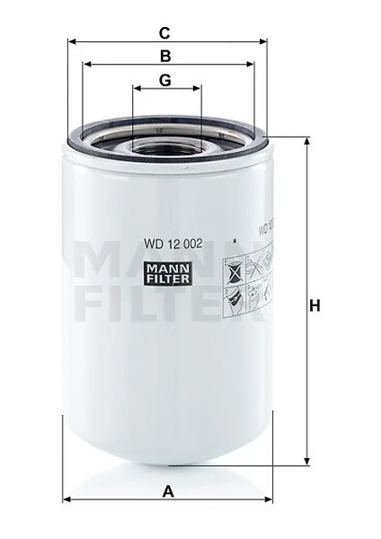 Filter hydrauliky MANN FILTER WD 12 002