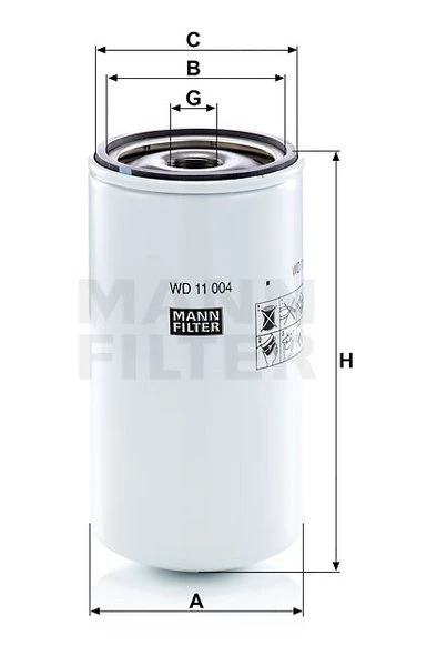 Filter hydrauliky MANN FILTER WD 11 004