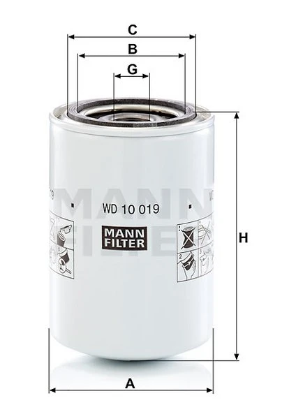 Filter hydrauliky MANN FILTER WD 10 019