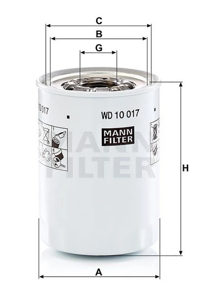 Filter hydrauliky MANN FILTER WD 10 017 x