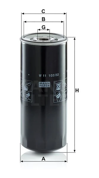 Olejový filter MANN FILTER W 11 102/22