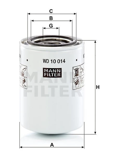 Filter hydrauliky MANN FILTER WD 10 014