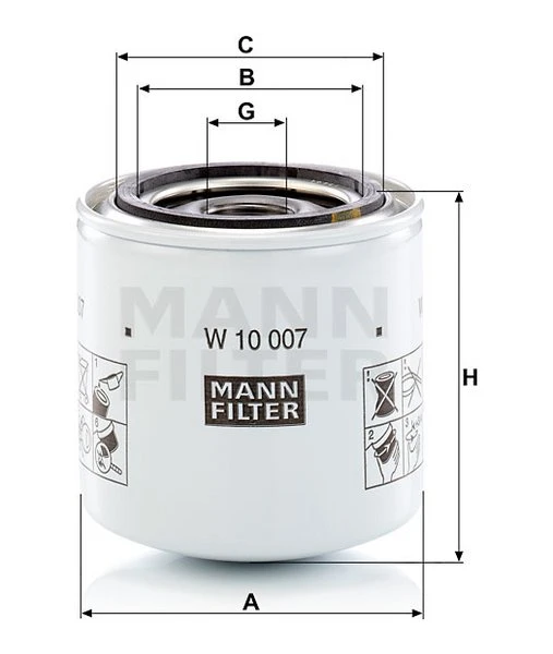 Filter hydrauliky MANN FILTER W 10 007