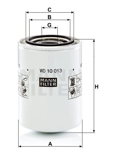 Filter hydrauliky MANN FILTER WD 10 013