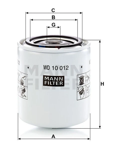 Filter hydrauliky MANN FILTER WD 10 012