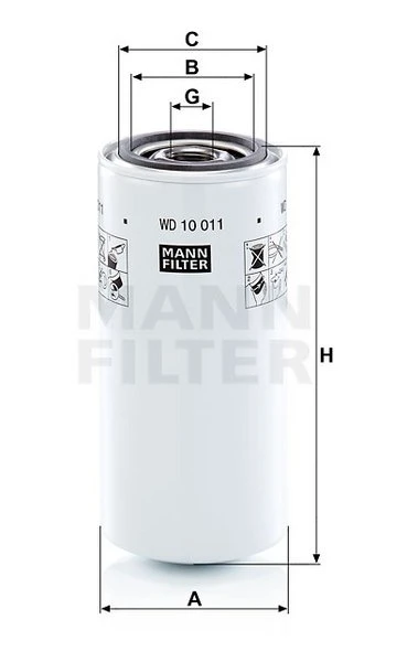Filter hydrauliky MANN FILTER WD 10 011