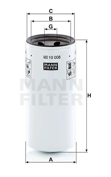 Filter hydrauliky MANN FILTER WD 10 008