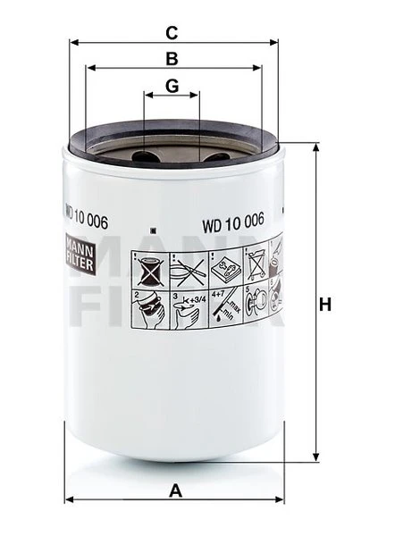 Filter hydrauliky MANN FILTER WD 10 006
