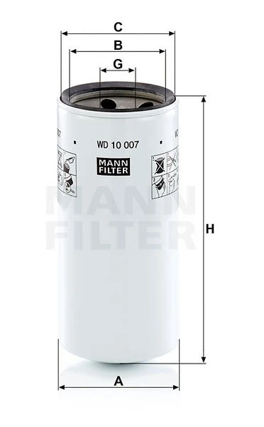 Filter hydrauliky MANN FILTER WD 10 007