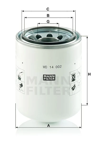 Filter hydrauliky MANN FILTER WD 14 002