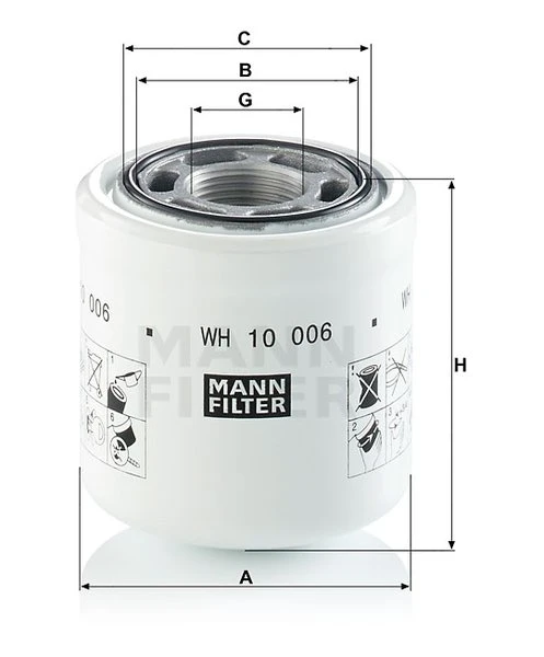 Filter hydrauliky MANN FILTER WH 10 006