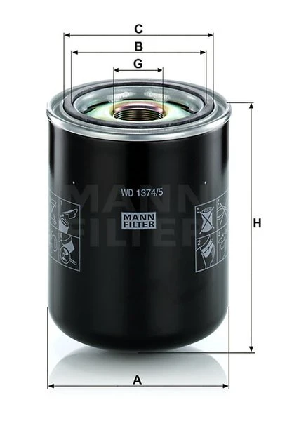 Olejový filter MANN FILTER WD 1374/5