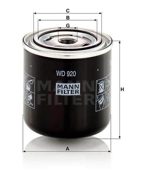 Filter hydrauliky MANN FILTER WD 920