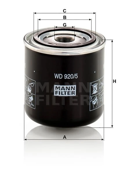 Filter hydrauliky MANN FILTER WD 920/5