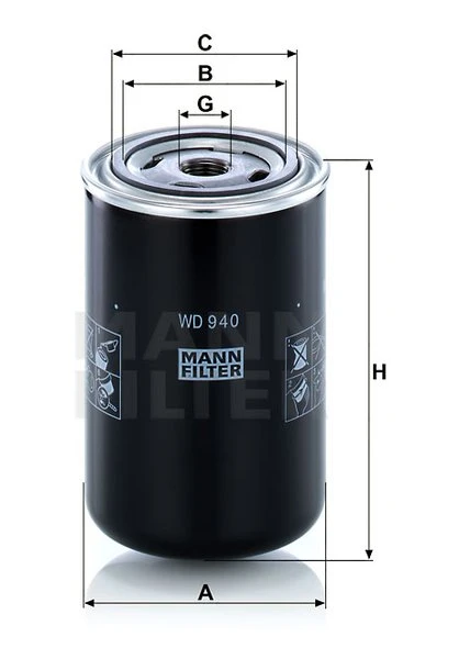 Filter hydrauliky MANN FILTER WD 940
