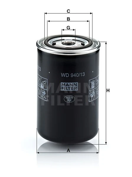 Filter hydrauliky MANN FILTER WD 940/13