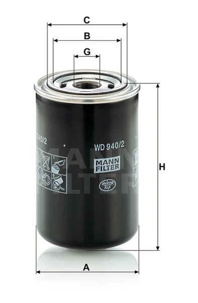 Filter hydrauliky MANN FILTER WD 940/2