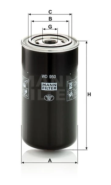Filter hydrauliky MANN FILTER WD 950