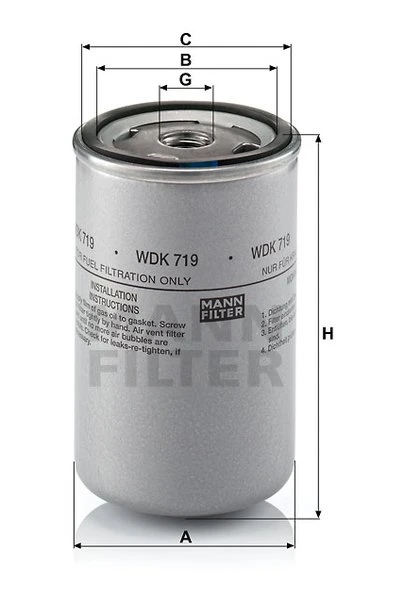 Palivový filter MANN FILTER WDK 719