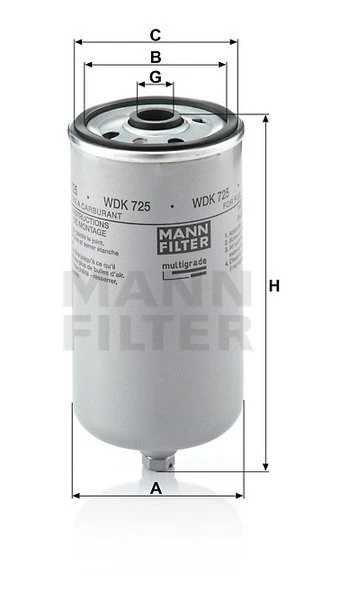 Palivový filter MANN FILTER WDK 725