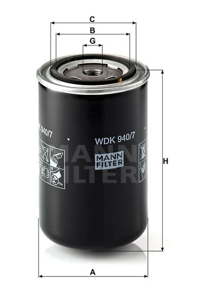 Palivový filter MANN FILTER WDK 940/7