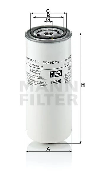 Palivový filter MANN FILTER WDK 962/16