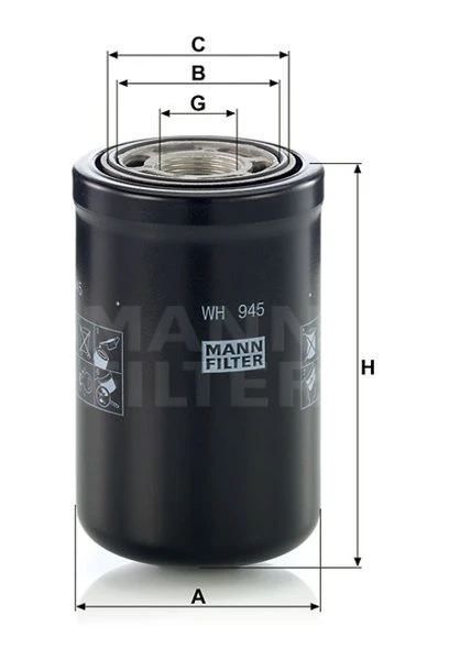 Filter hydrauliky MANN FILTER WH 945