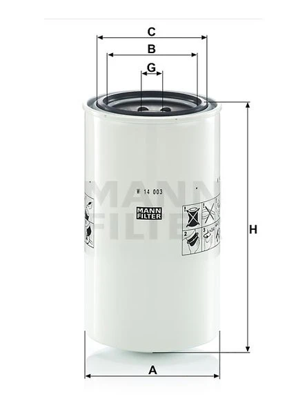 Filter hydrauliky MANN FILTER W 14 003