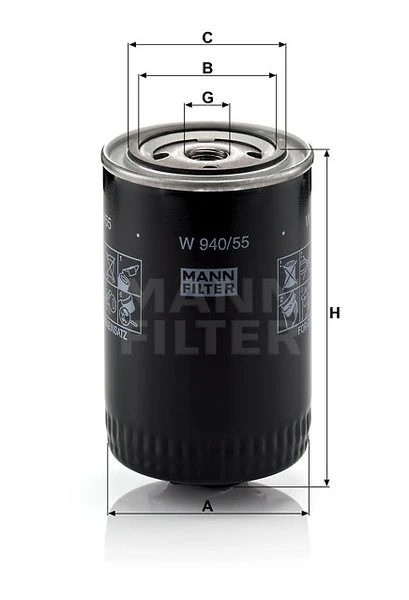 Olejový filter MANN FILTER W 940/55