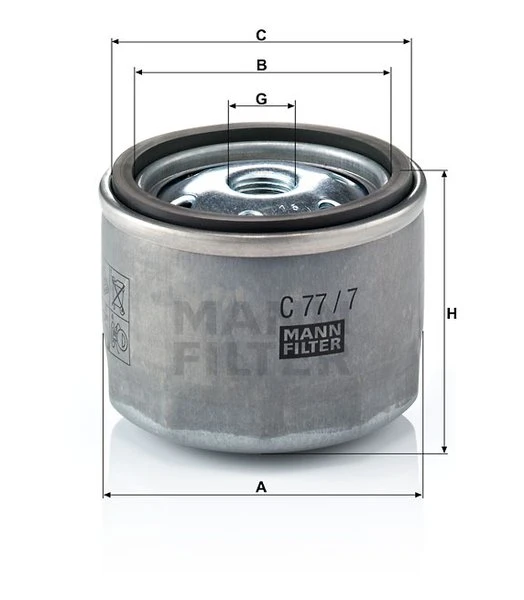 Vzduchový filter MANN FILTER C 77/7