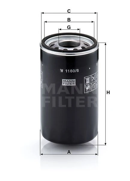 Filter hydrauliky MANN FILTER W 1160/6