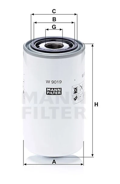 Olejový filter MANN FILTER W 9019