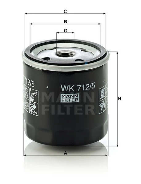 Palivový filter MANN FILTER WK 712/5