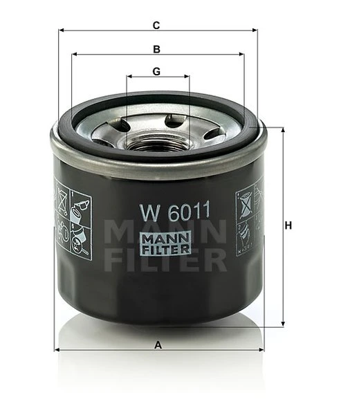 Olejový filter MANN FILTER W 6011