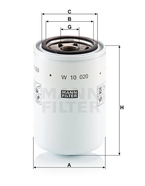 Olejový filter MANN FILTER W 10 020