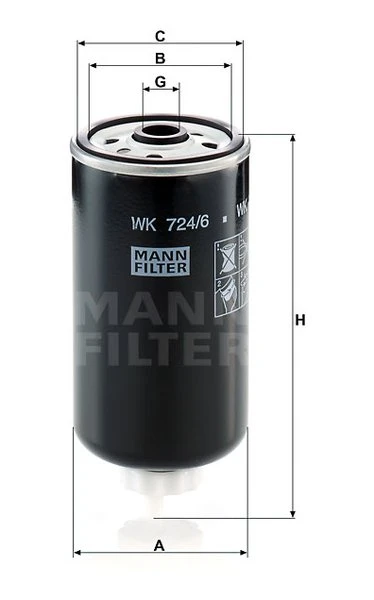 Palivový filter MANN FILTER WK 724/6