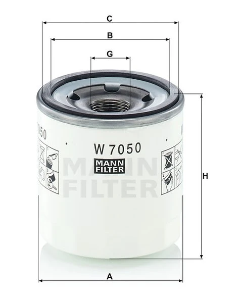 Olejový filter MANN FILTER W 7050