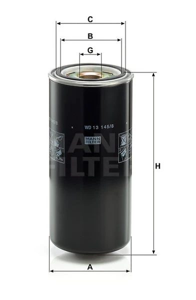 Filter hydrauliky MANN FILTER WD 13 145/8