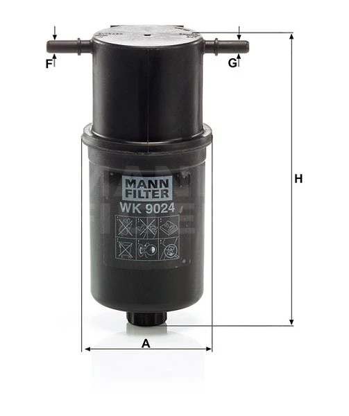 Palivový filter MANN FILTER WK 9024