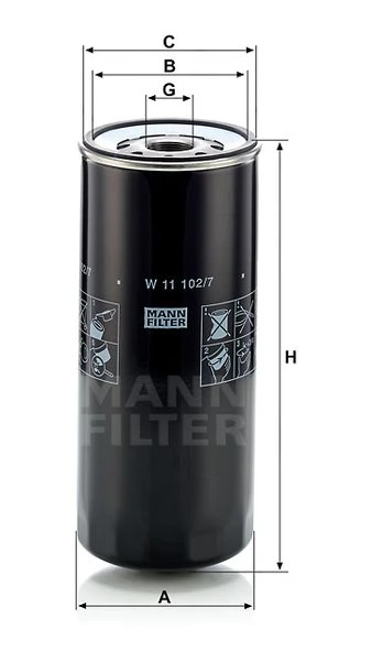 Olejový filter MANN FILTER W 11 102/7