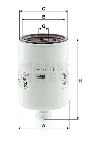 Palivový filter MANN FILTER WK 11 017