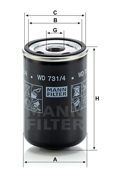 Olejový filter MANN FILTER WD 731/4