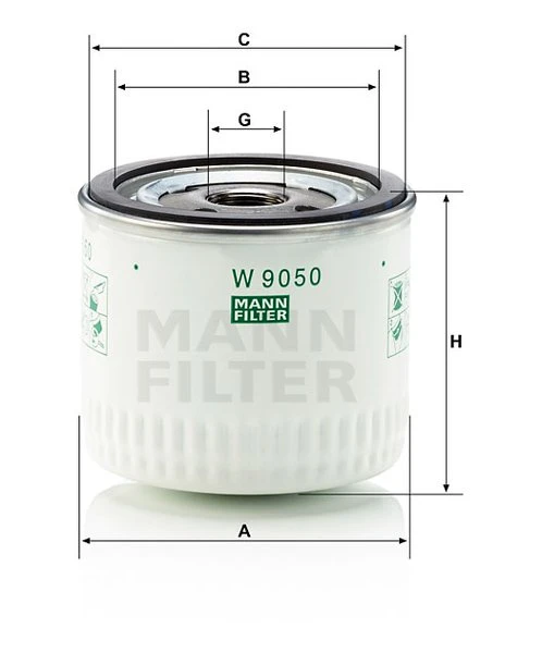 Olejový filter MANN FILTER W 9050
