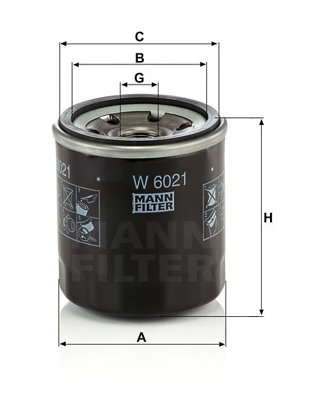 Olejový filter MANN FILTER W 6021