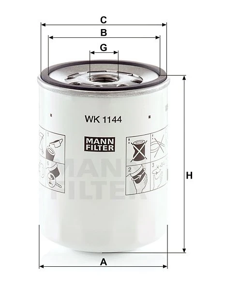 Palivový filter MANN FILTER WK 1144