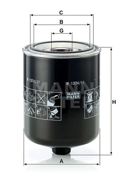 Olejový filter MANN FILTER W 1374/11
