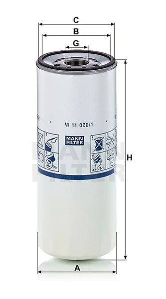 Olejový filter MANN FILTER W 11 020/1