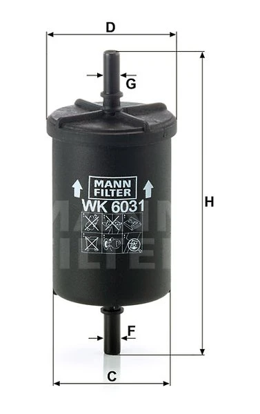 Palivový filter MANN FILTER WK 6031