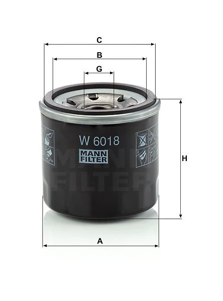 Olejový filter MANN FILTER W 6018
